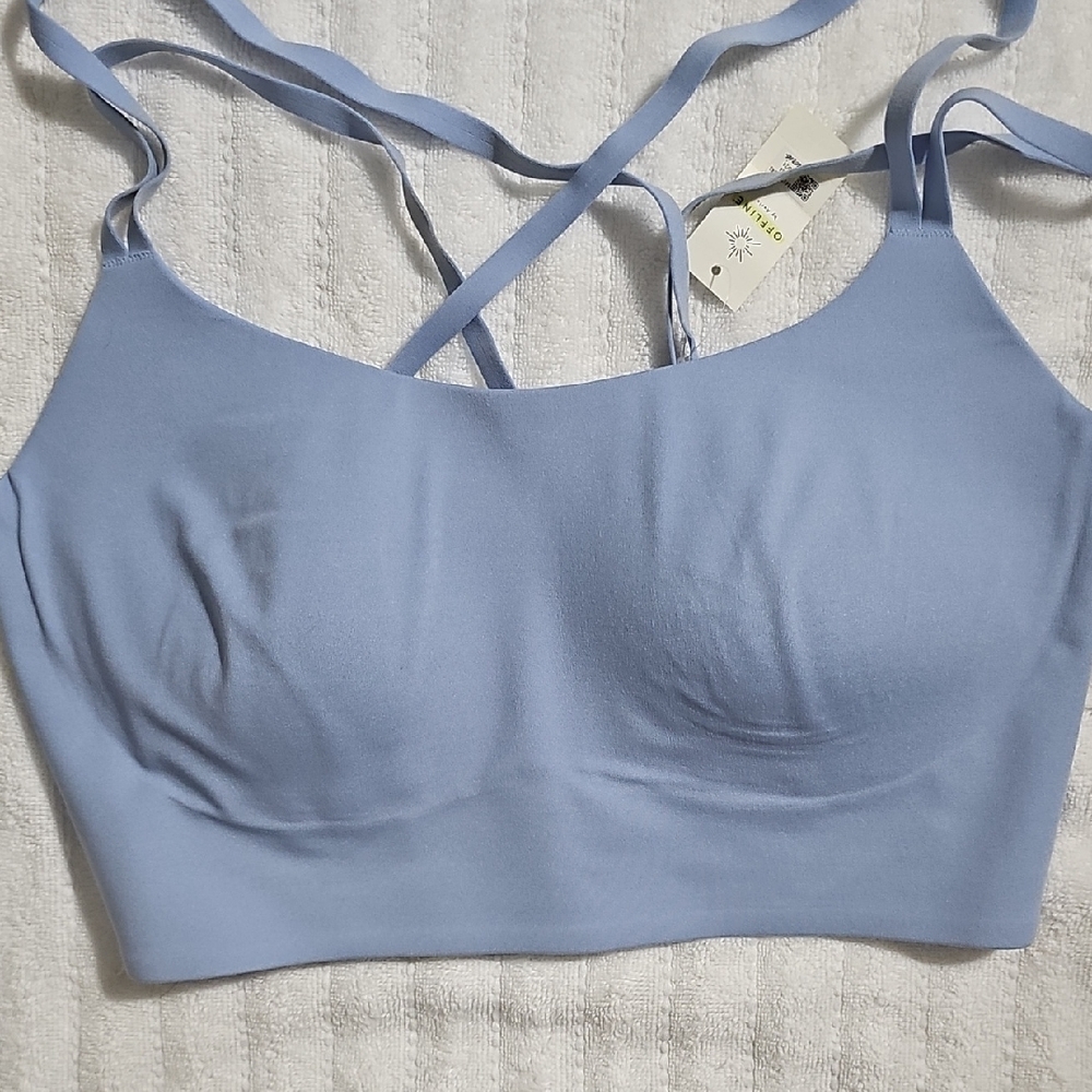 aerie light blue strappy seamless bralette